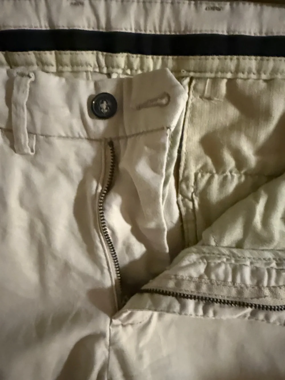 Classic Beige Cotton Chino Pants